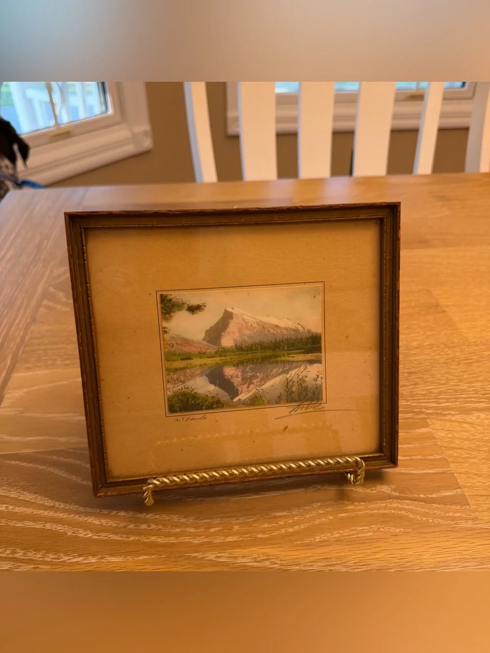 Classic Brown Framed Mountain Print Original Art Small Gallery Wall